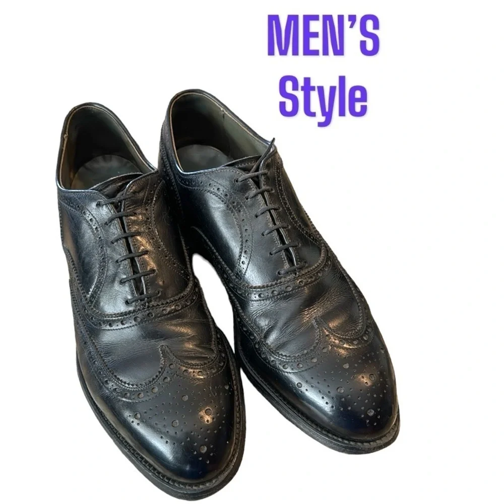 FootJoy‎ men’s Jet Black lace up wingtip leather shoes